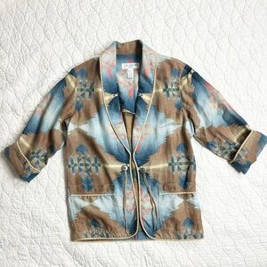 HOST PICK 🎉 Vintage Jones New York Sport Blazer Southwest Concho  Linen Jacket M